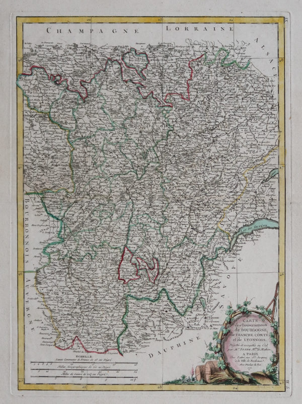 Carte ancienne de Bourgogne - Dauphiné