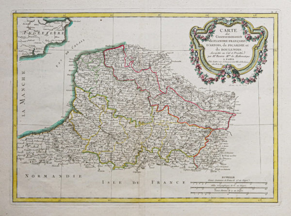 Carte géographique ancienne de Picardie - Flandres