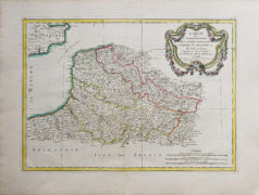 Carte géographique ancienne de Picardie - Flandres