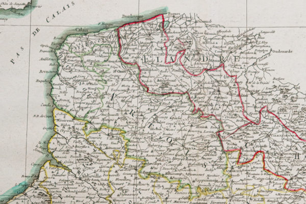 Carte géographique ancienne de Picardie - Flandres