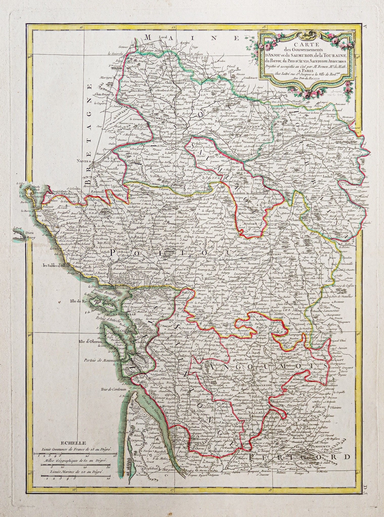 Carte géographique - Anjou - Touraine