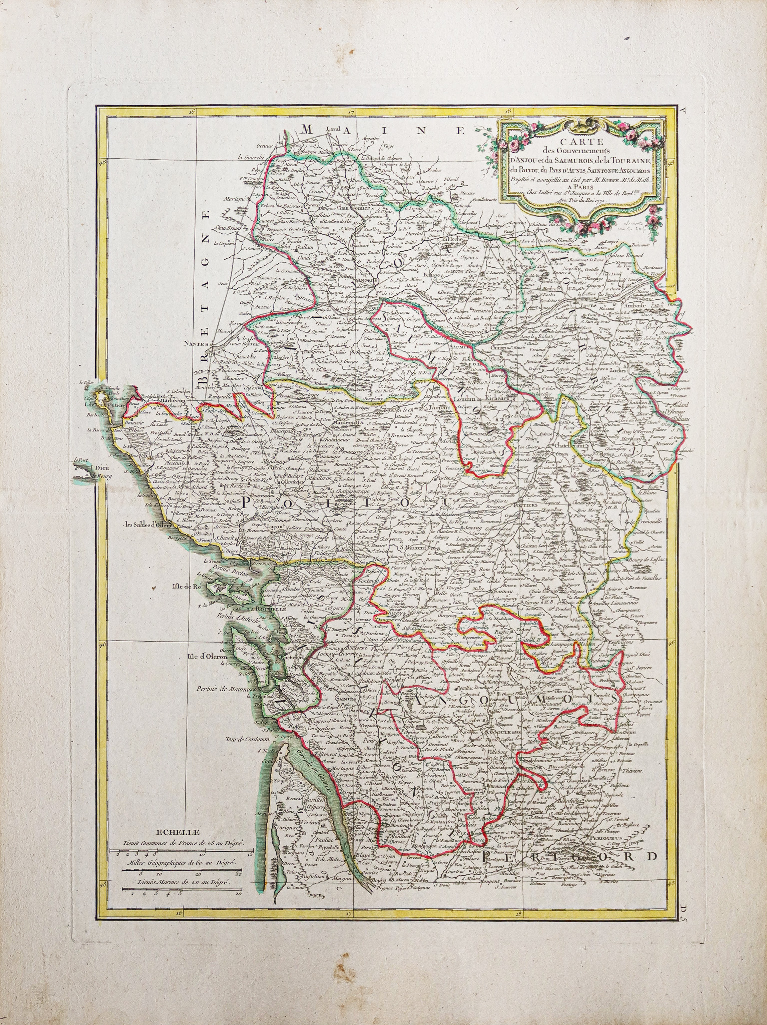 Carte géographique - Anjou - Touraine