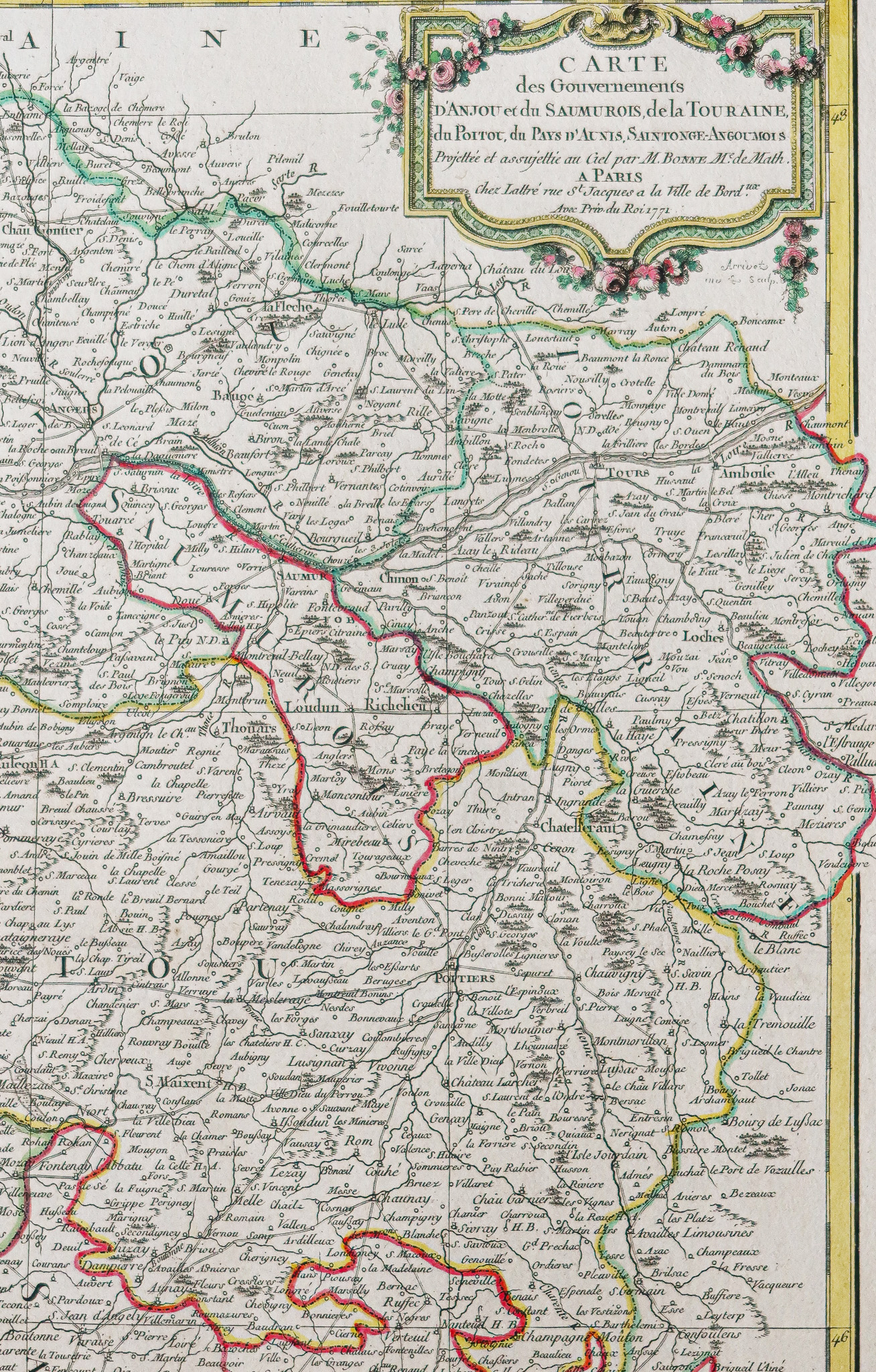 Carte géographique - Anjou - Touraine