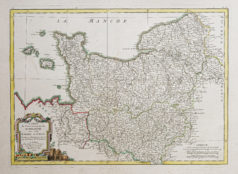 Carte géographique ancienne de Normandie