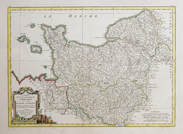 Carte géographique ancienne de Normandie
