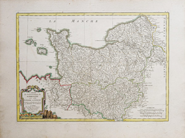 Carte géographique ancienne de Normandie