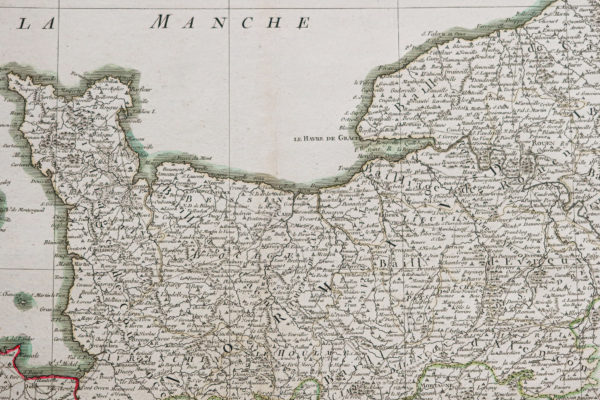 Carte géographique ancienne de Normandie