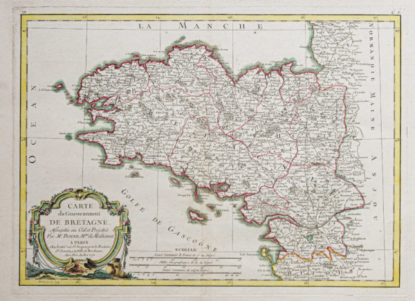 Carte géographique ancienne - Gouvernement de Bretagne
