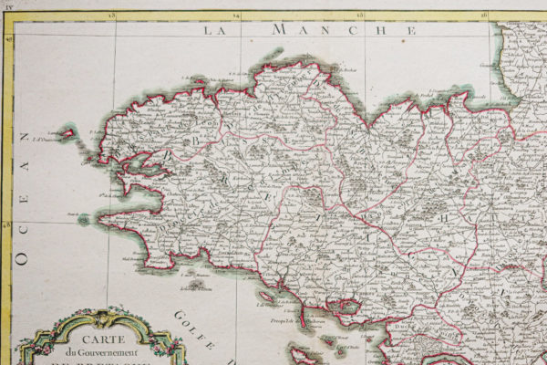 Carte géographique ancienne - Gouvernement de Bretagne