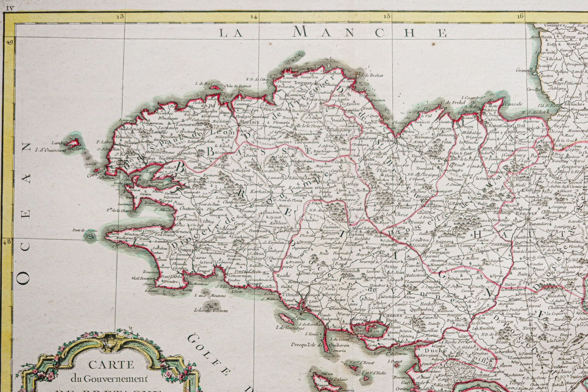 Carte géographique ancienne - Gouvernement de Bretagne