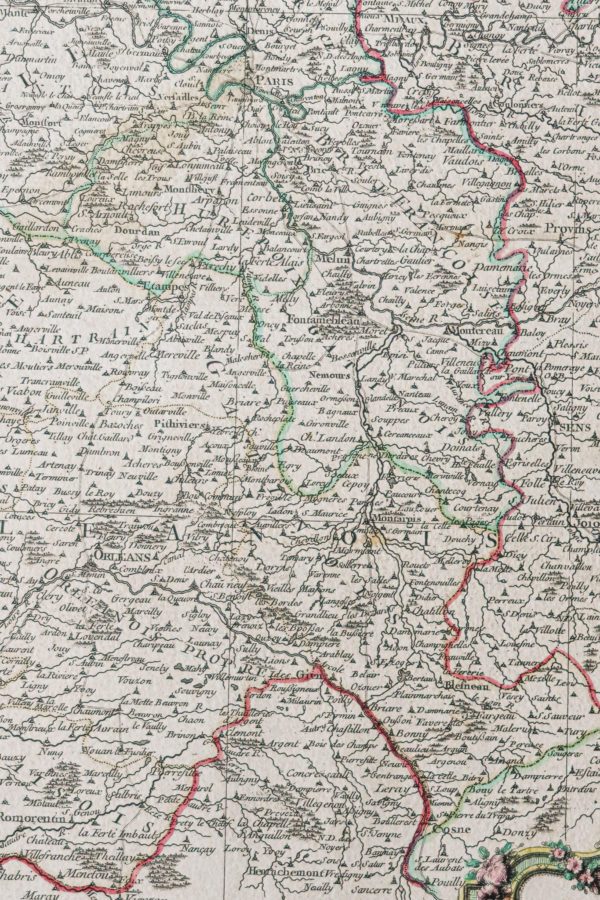 Carte géographique ancienne - Ile de France