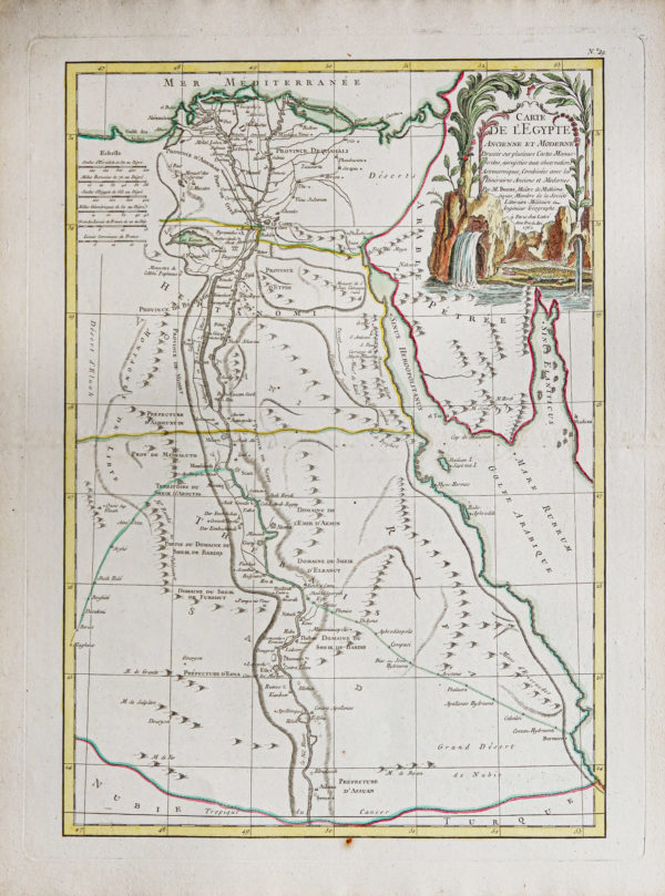 Carte géographique ancienne d’Egypte