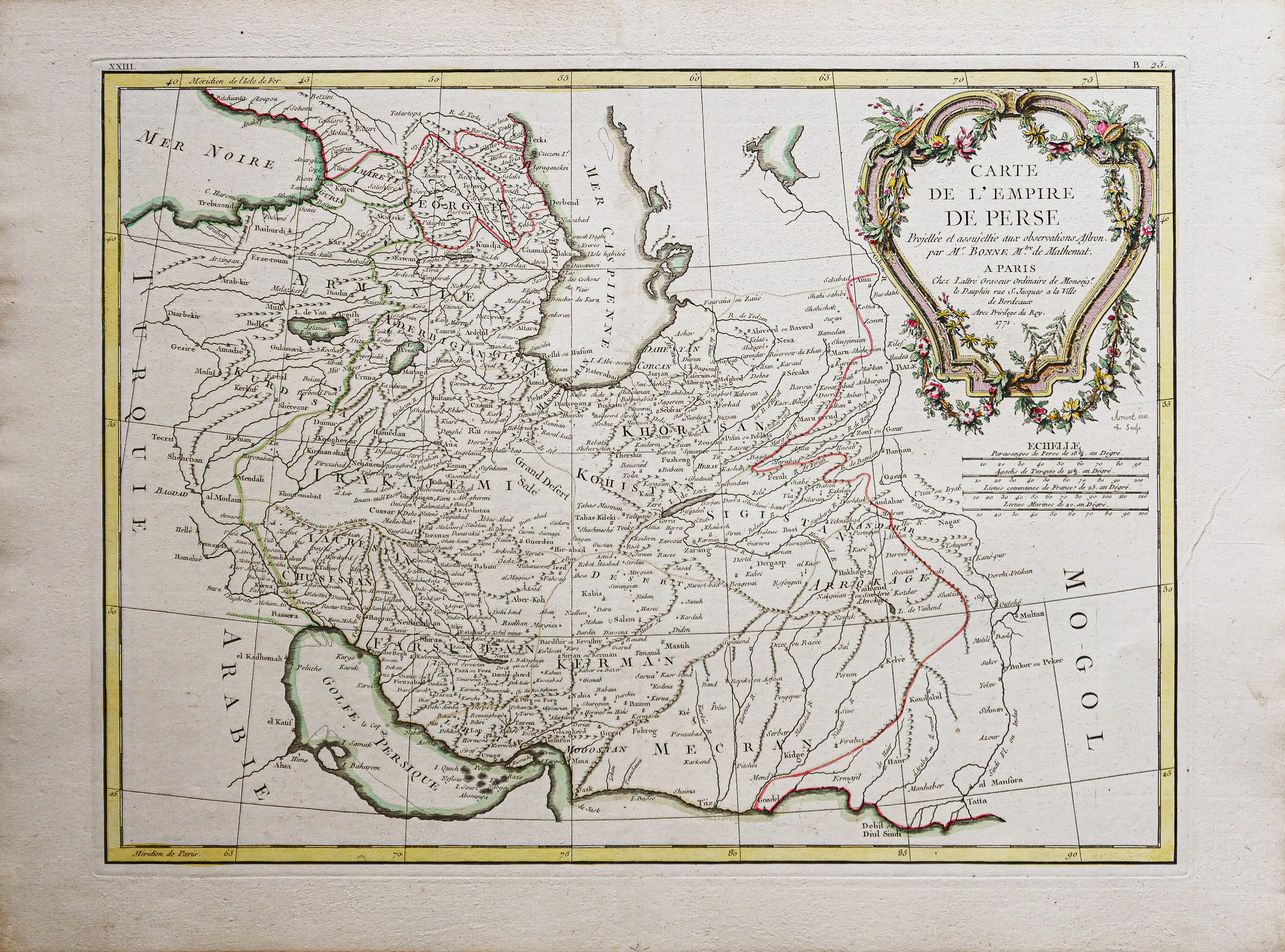 Carte géographique ancienne - Empire Perse