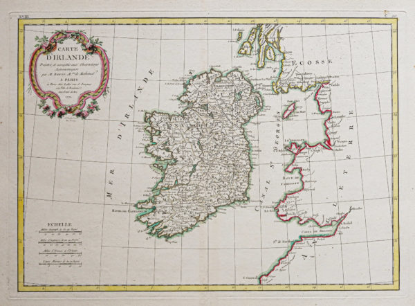 Carte géographique ancienne - Irlande