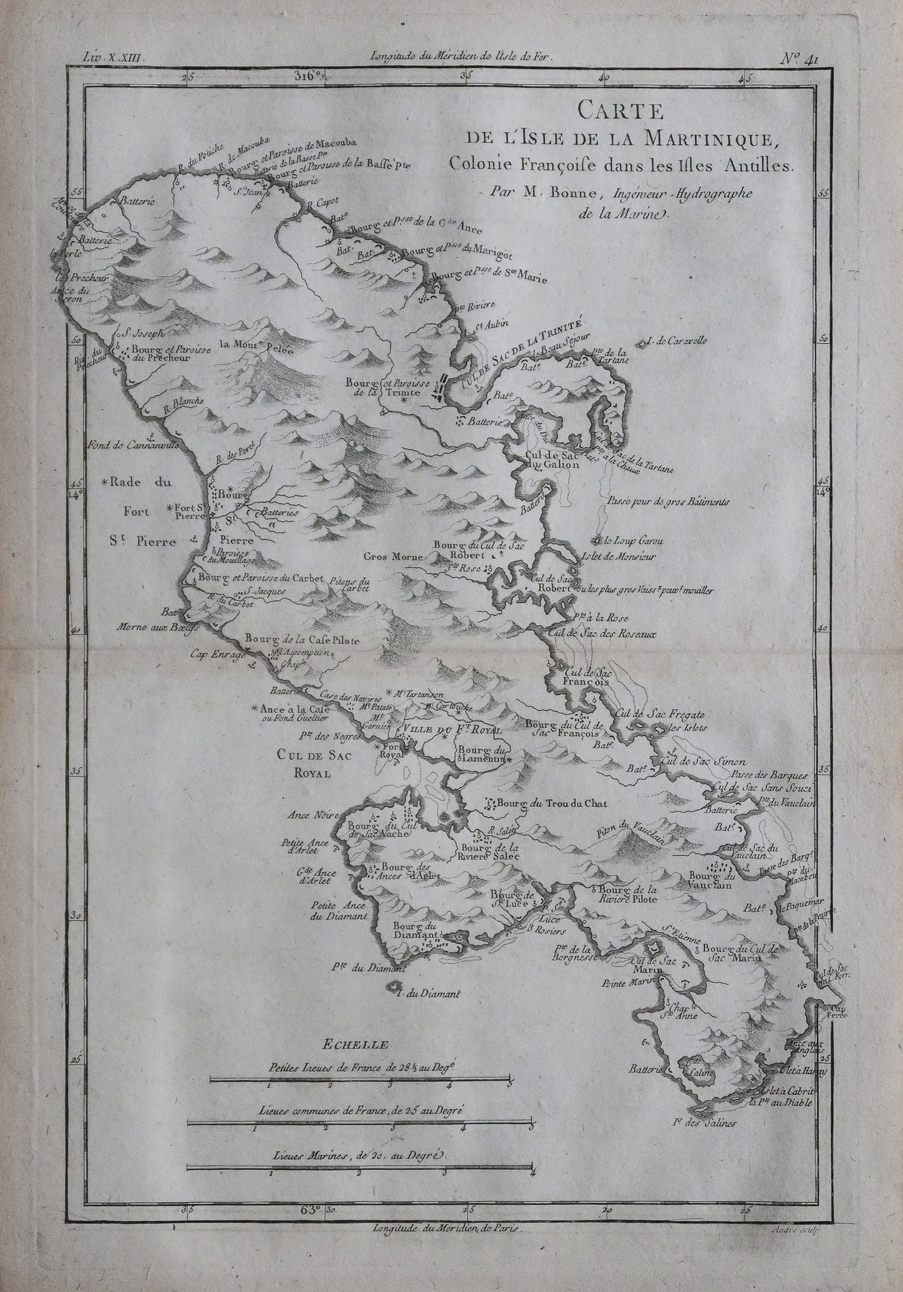Carte ancienne de la Martinique