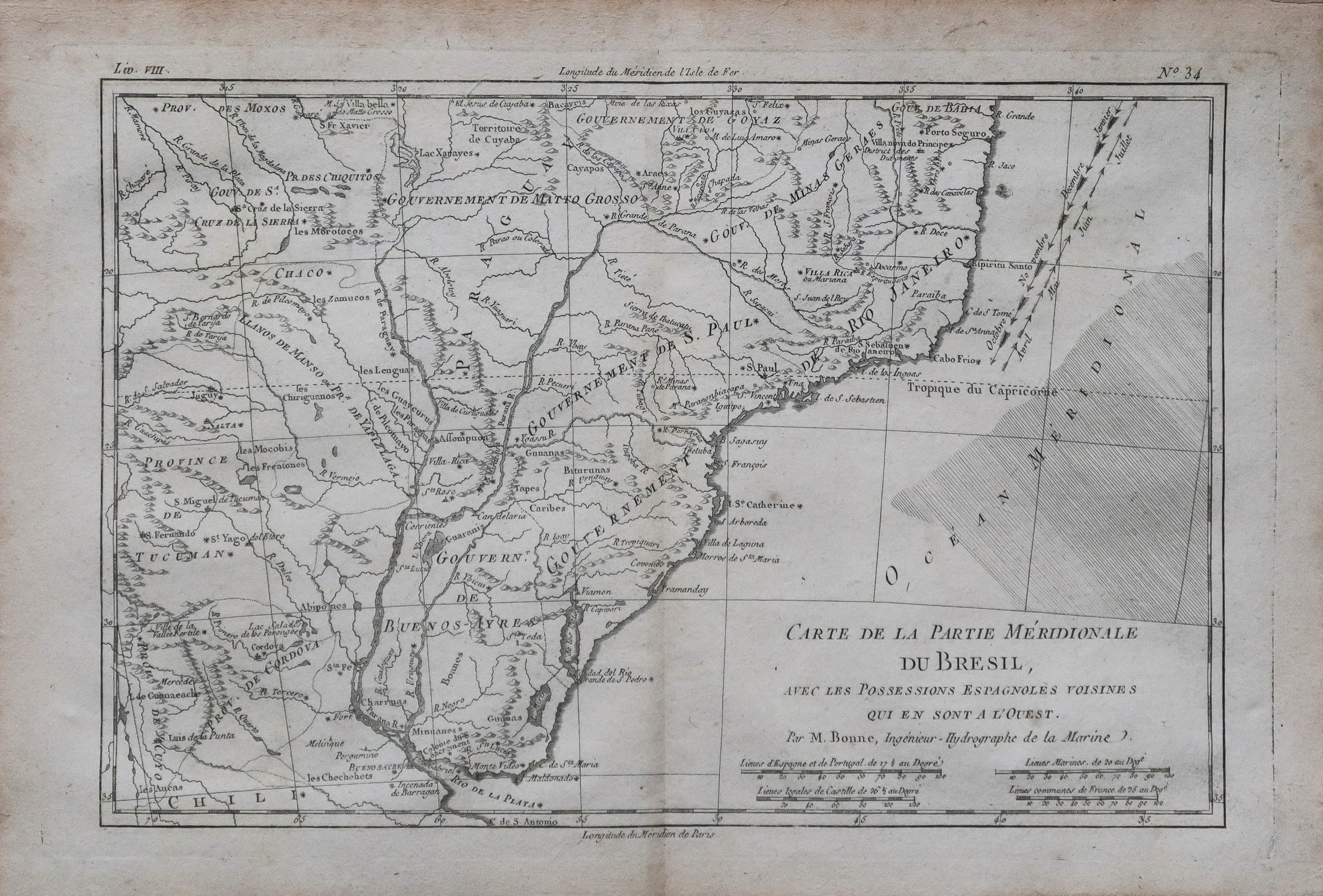 Carte ancienne du Brésil