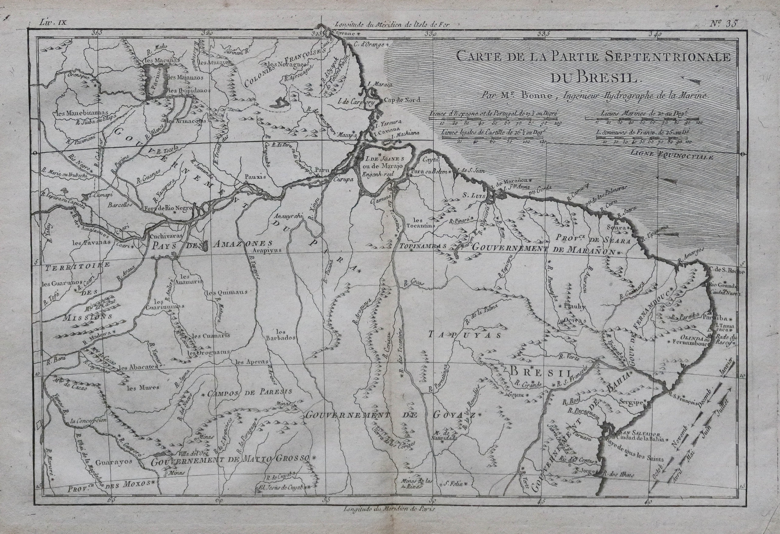 Carte ancienne du Brésil