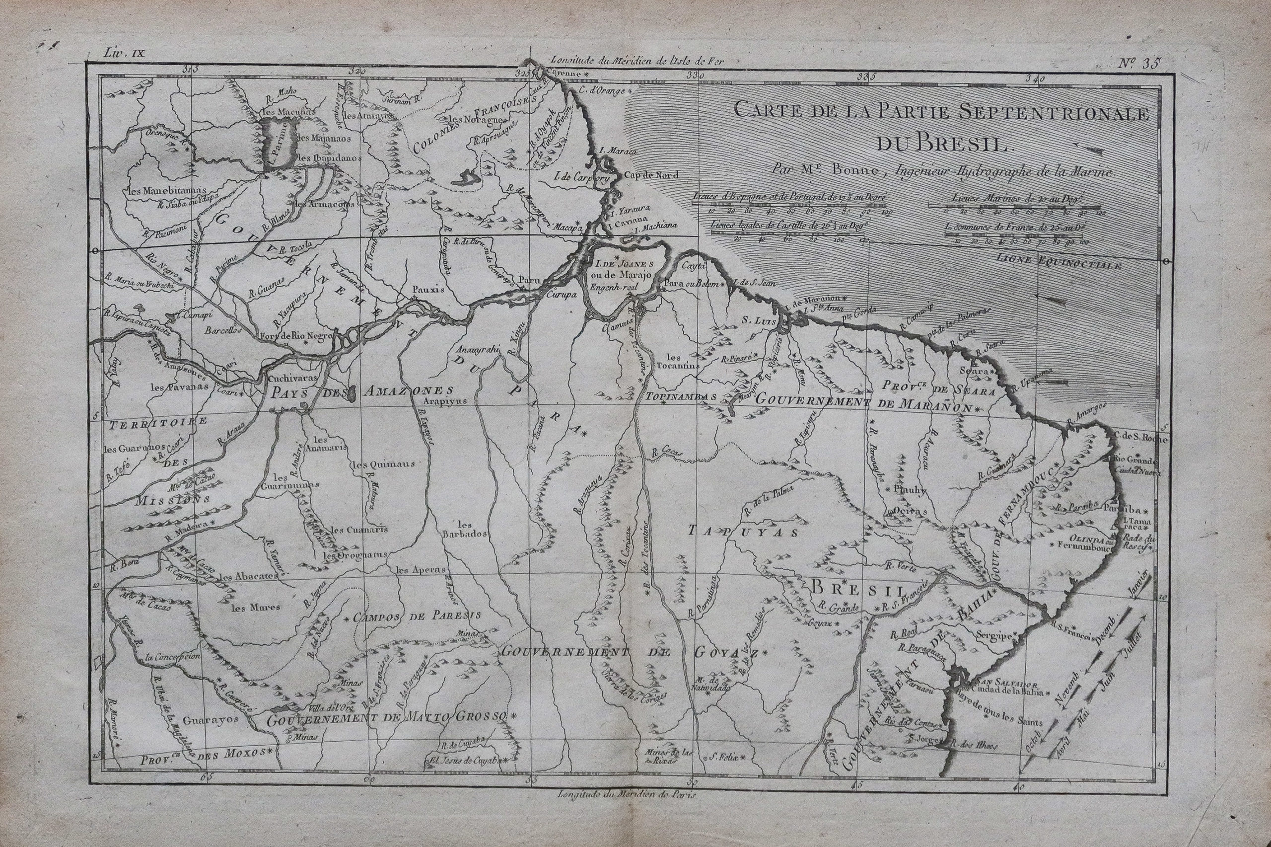 Carte ancienne du Brésil