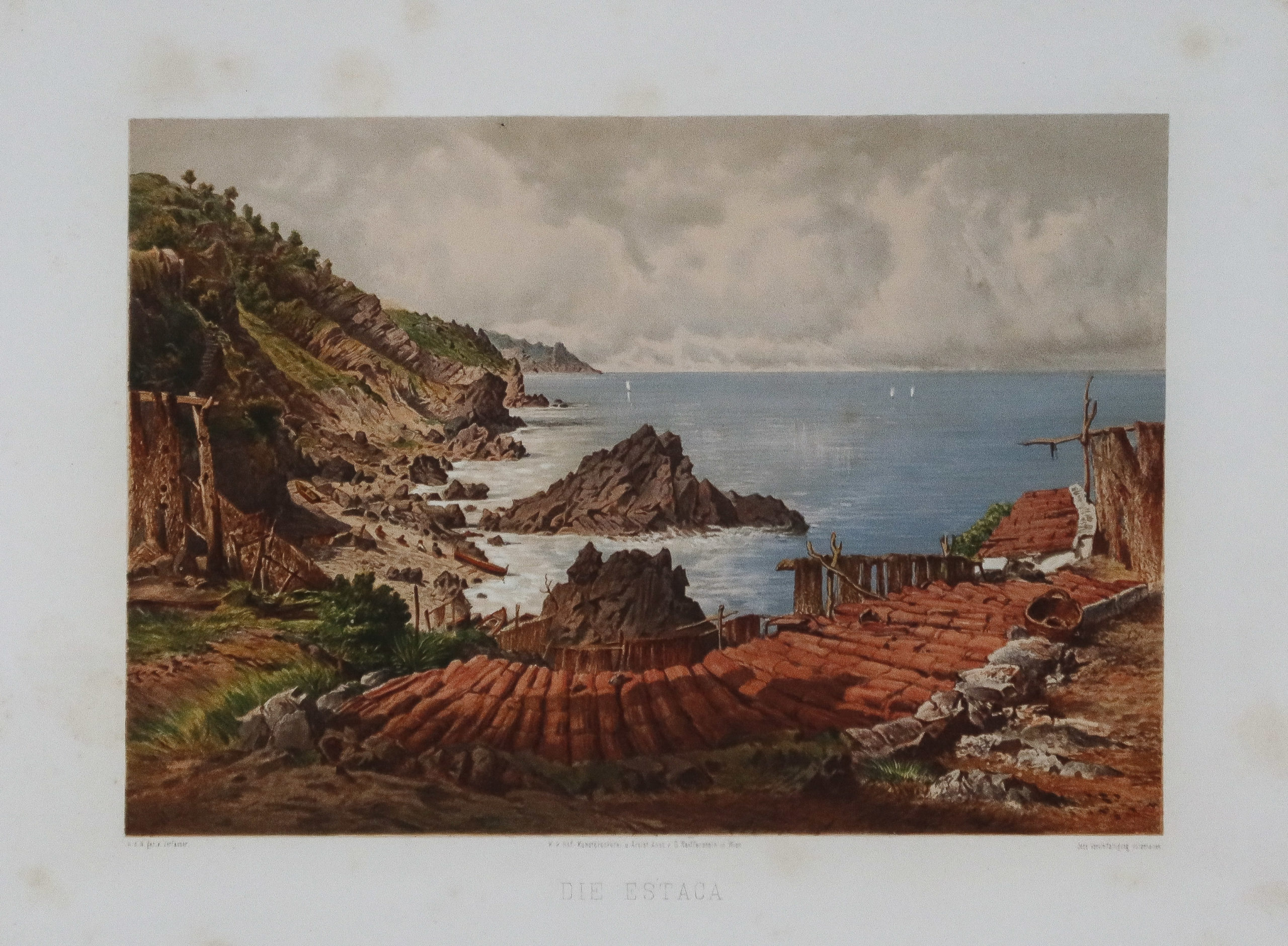 Lithographie ancienne - Estaca - Majorque