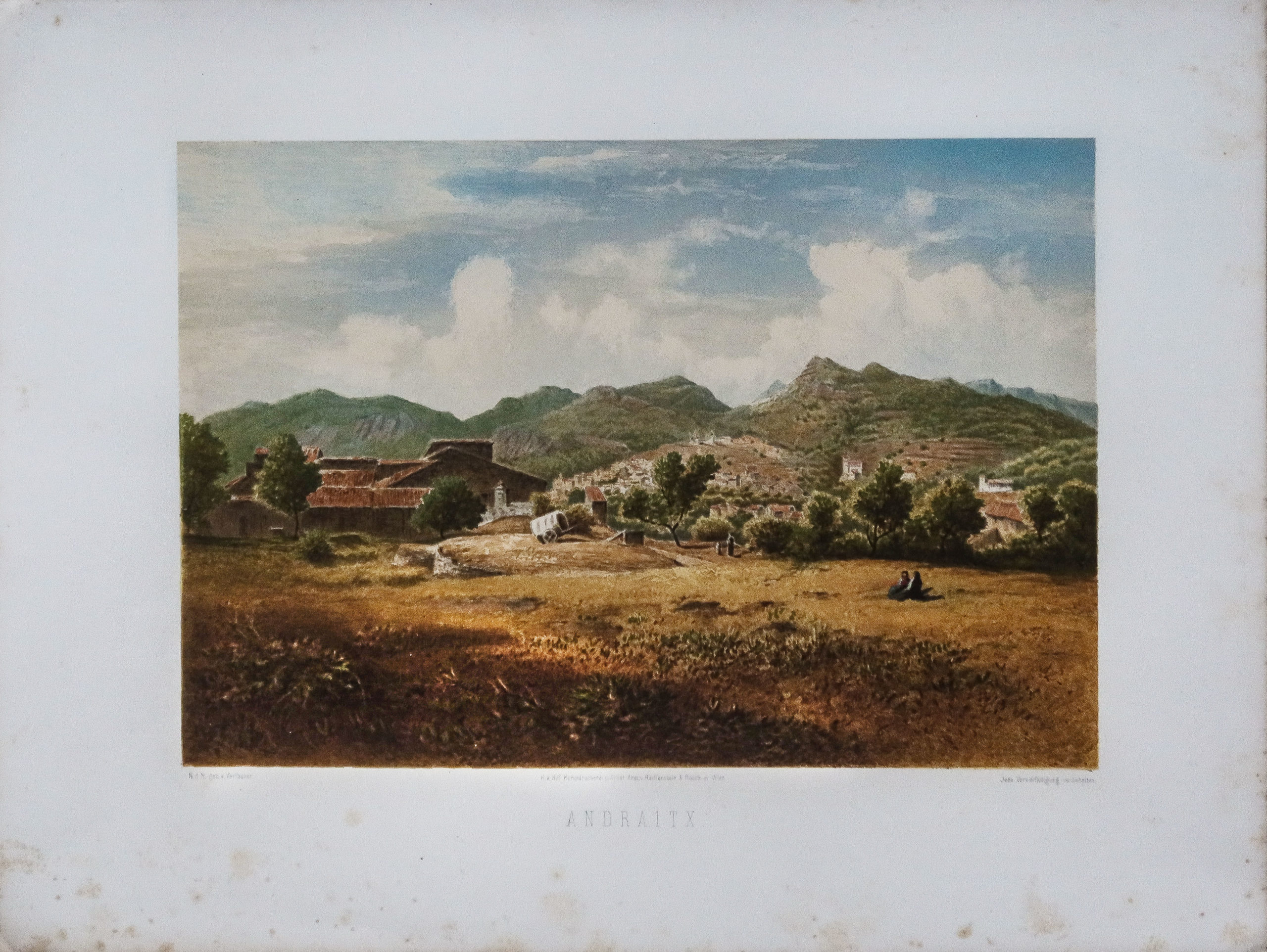 Lithographie ancienne - Andratx - Majorque