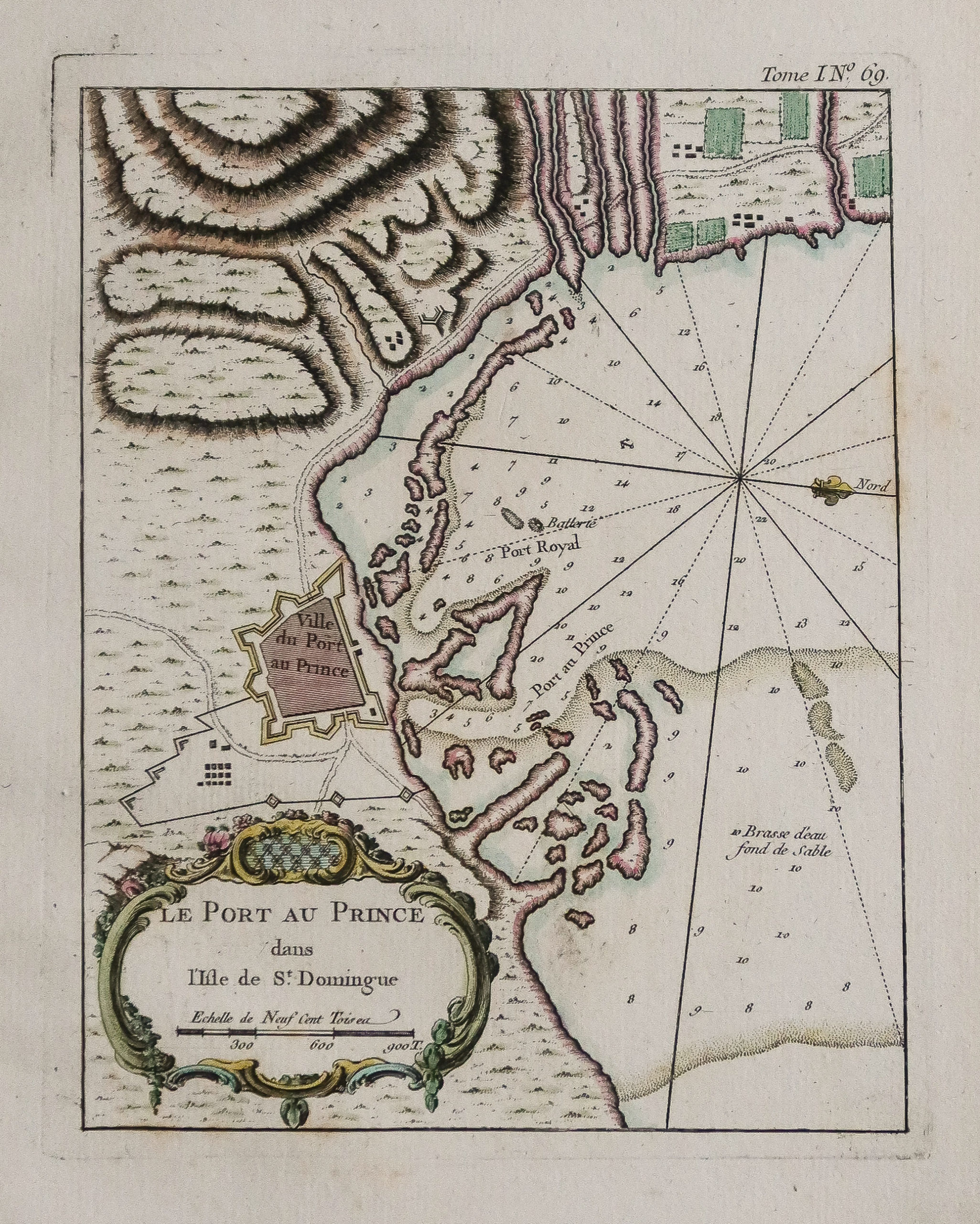 Carte ancienne - Port au Prince - Haïti