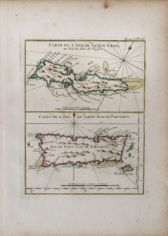 Carte ancienne - Ile de sainte croix et Porto Rico - Caraïbes - usa