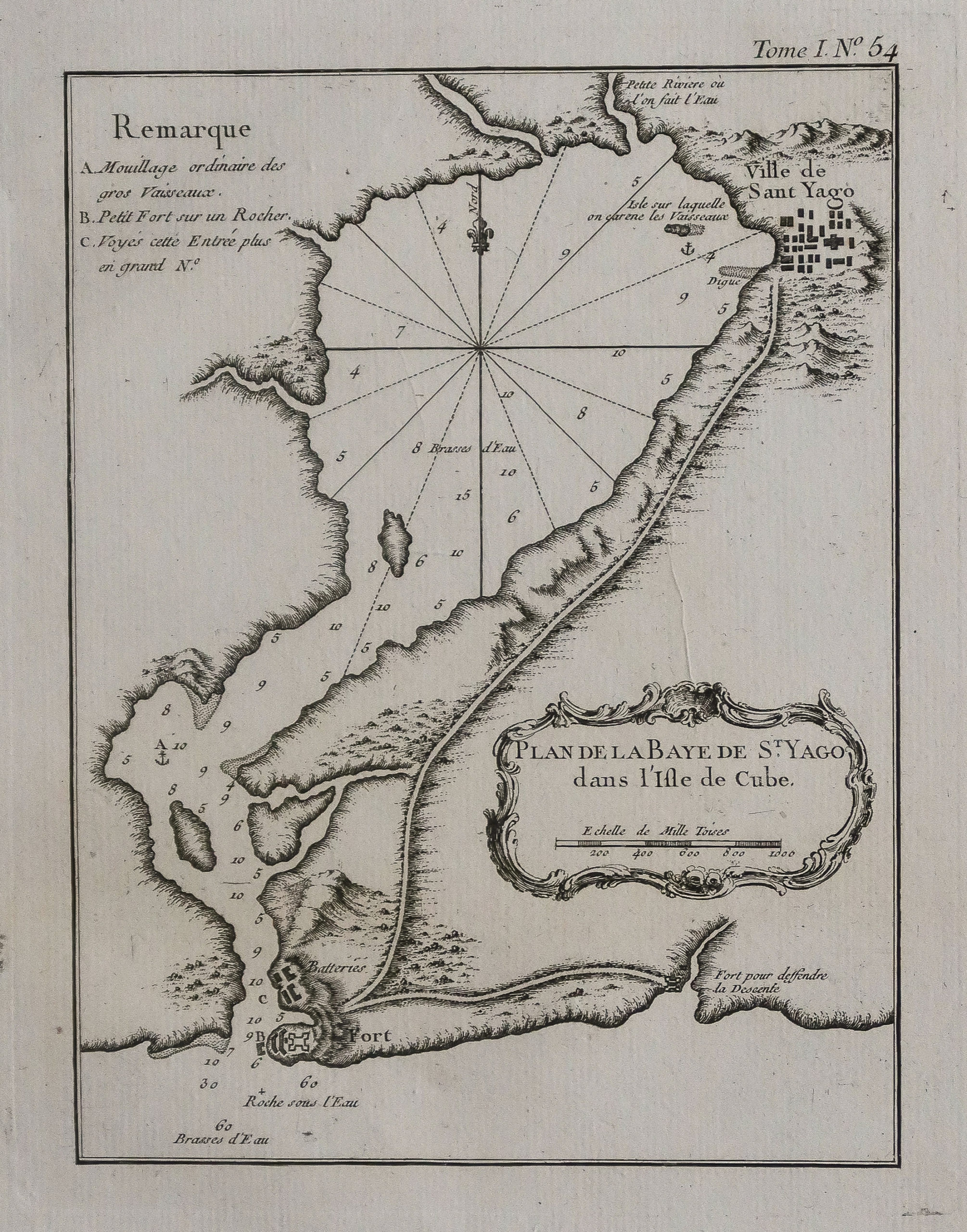Plan ancien - Baie de St Yago - Cuba