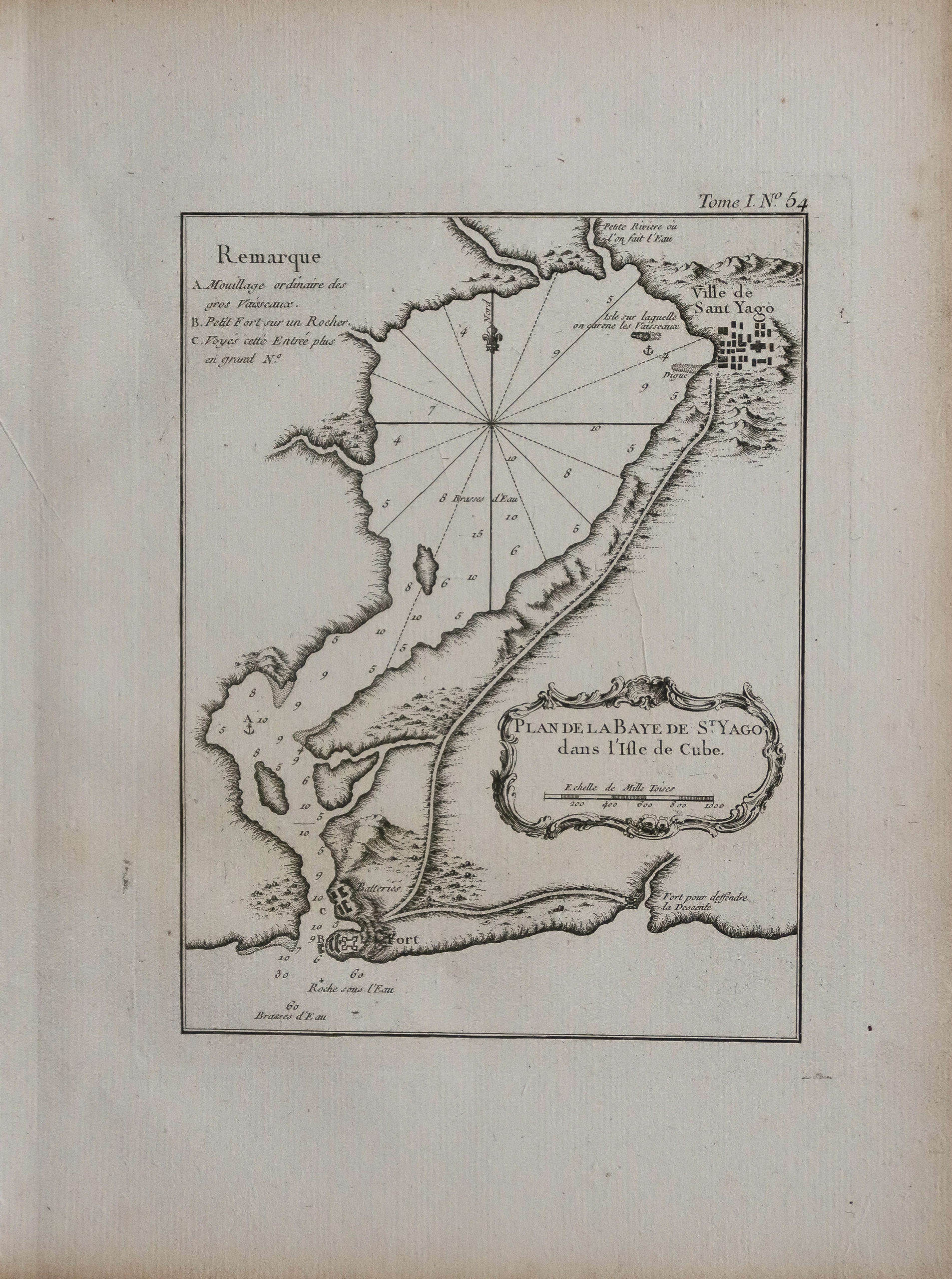 Plan ancien - Baie de St Yago - Cuba