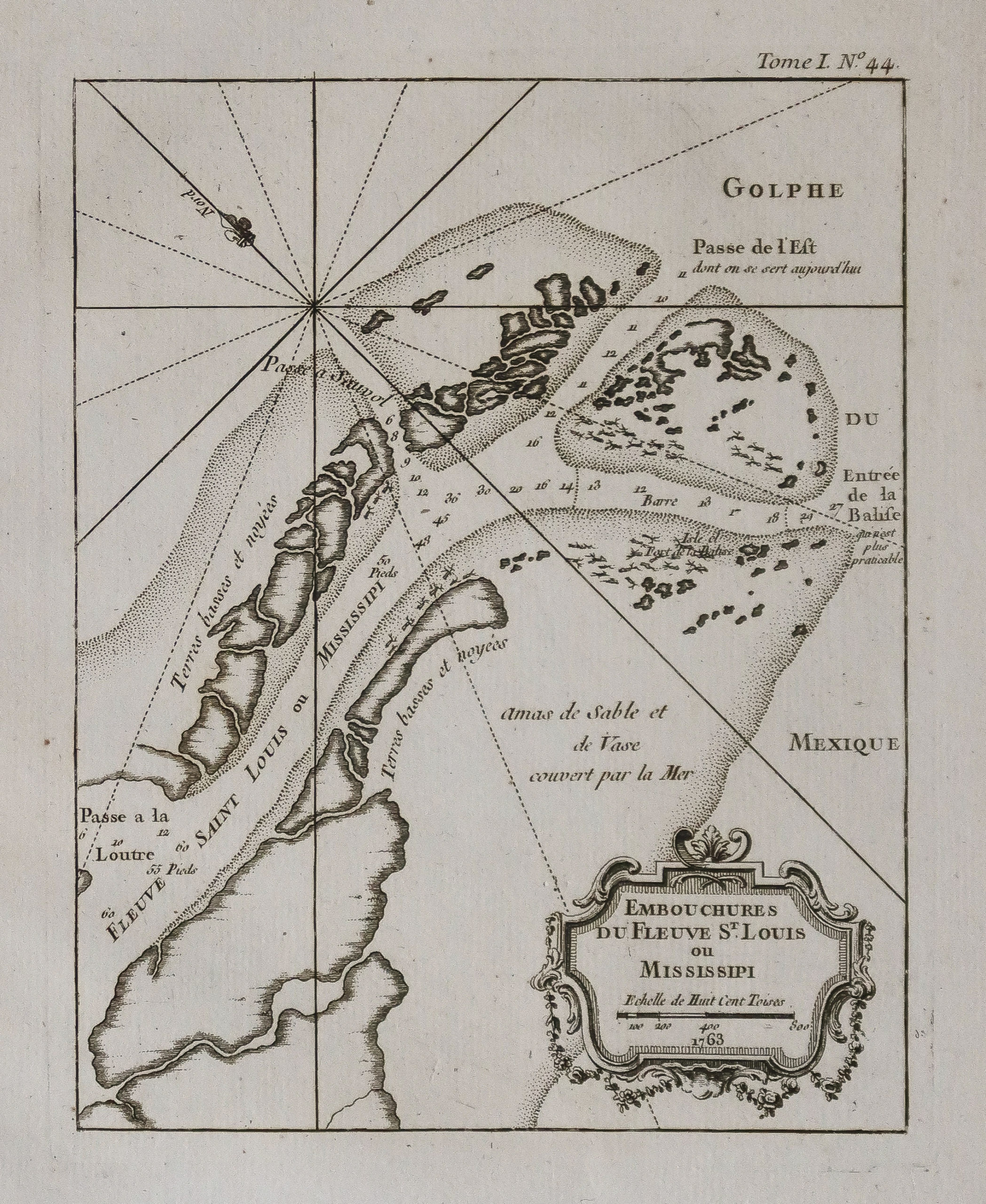 Plan ancien - Fleuve St Louis - Mississipi - usa