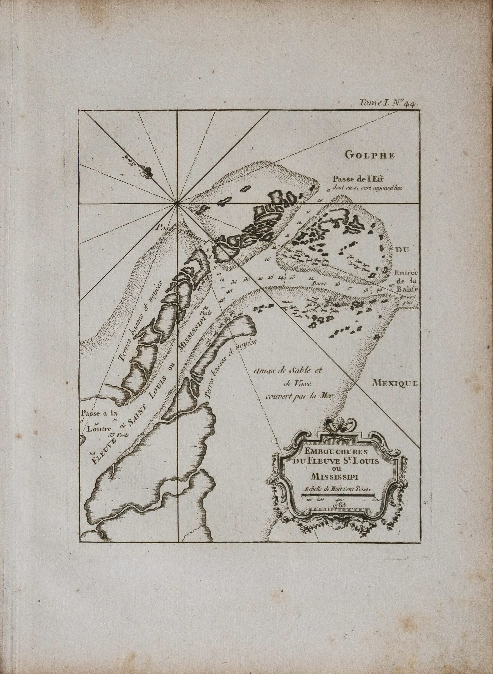 Plan ancien - Fleuve St Louis - Mississipi - usa
