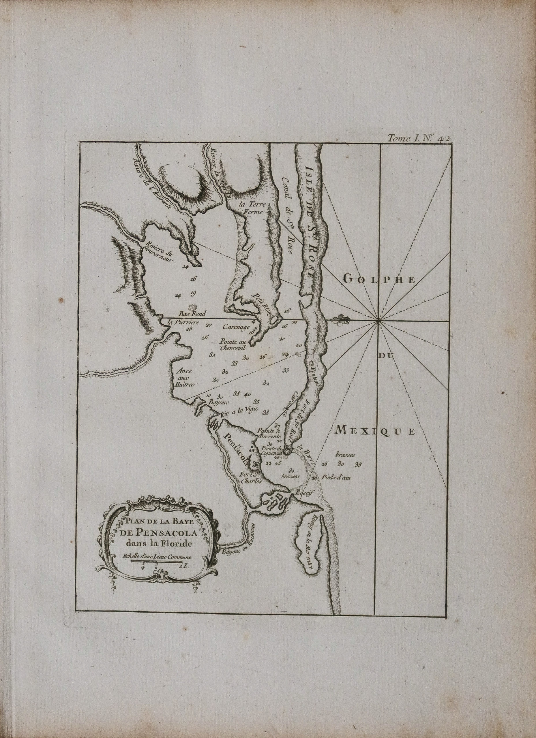 Plan ancien - Baie de Pensacola - usa