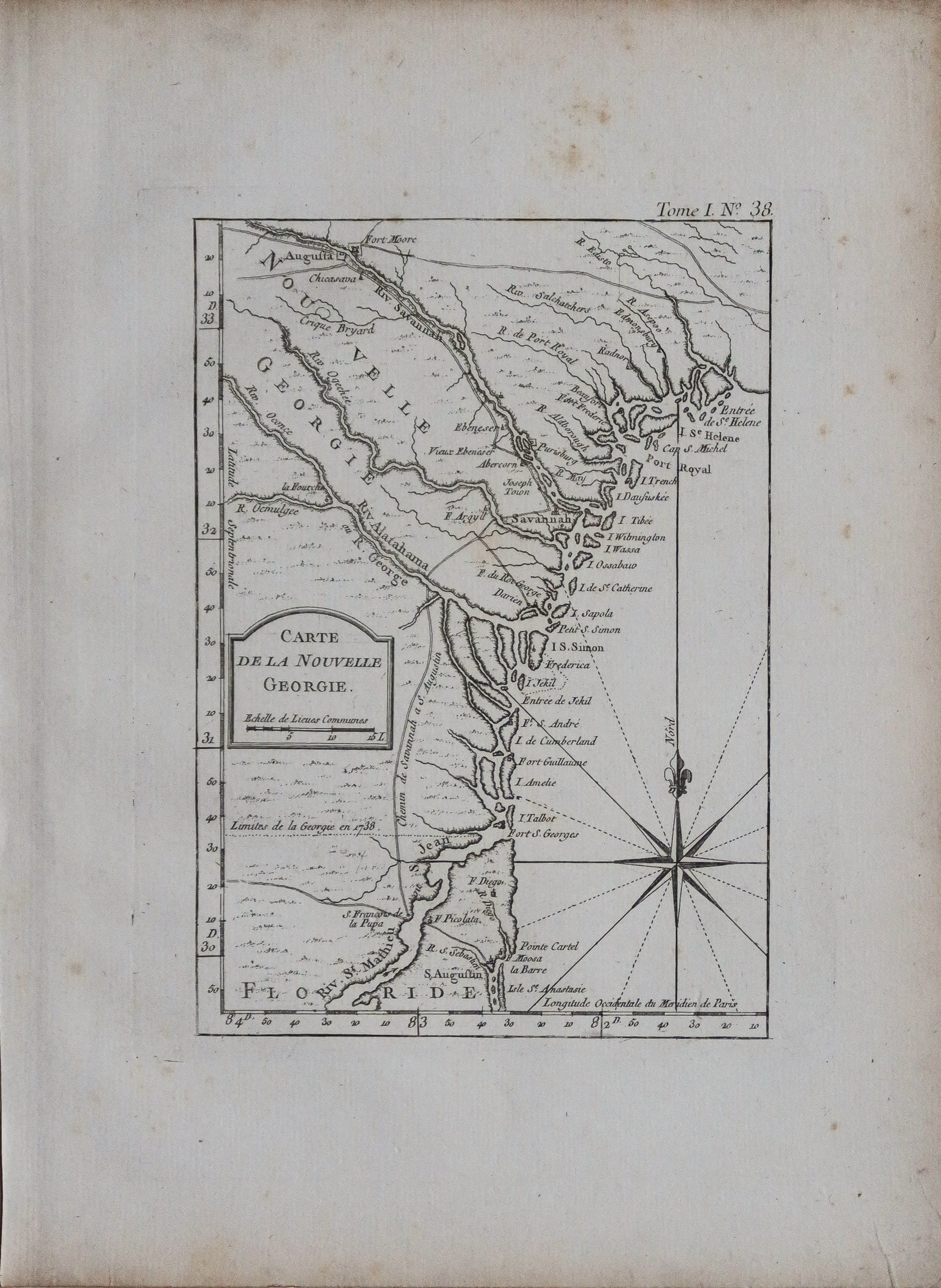 Carte ancienne de la Nouvelle Georgie - usa