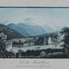 Gravure ancienne du mont Blanc - Savoie Vue du Montblanc, prisse en entrant à Sallenches