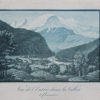 Gravure ancienne de la vallée de Chamonix - Savoie