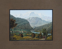 Aquatinte originale - La vallée de Chamonix