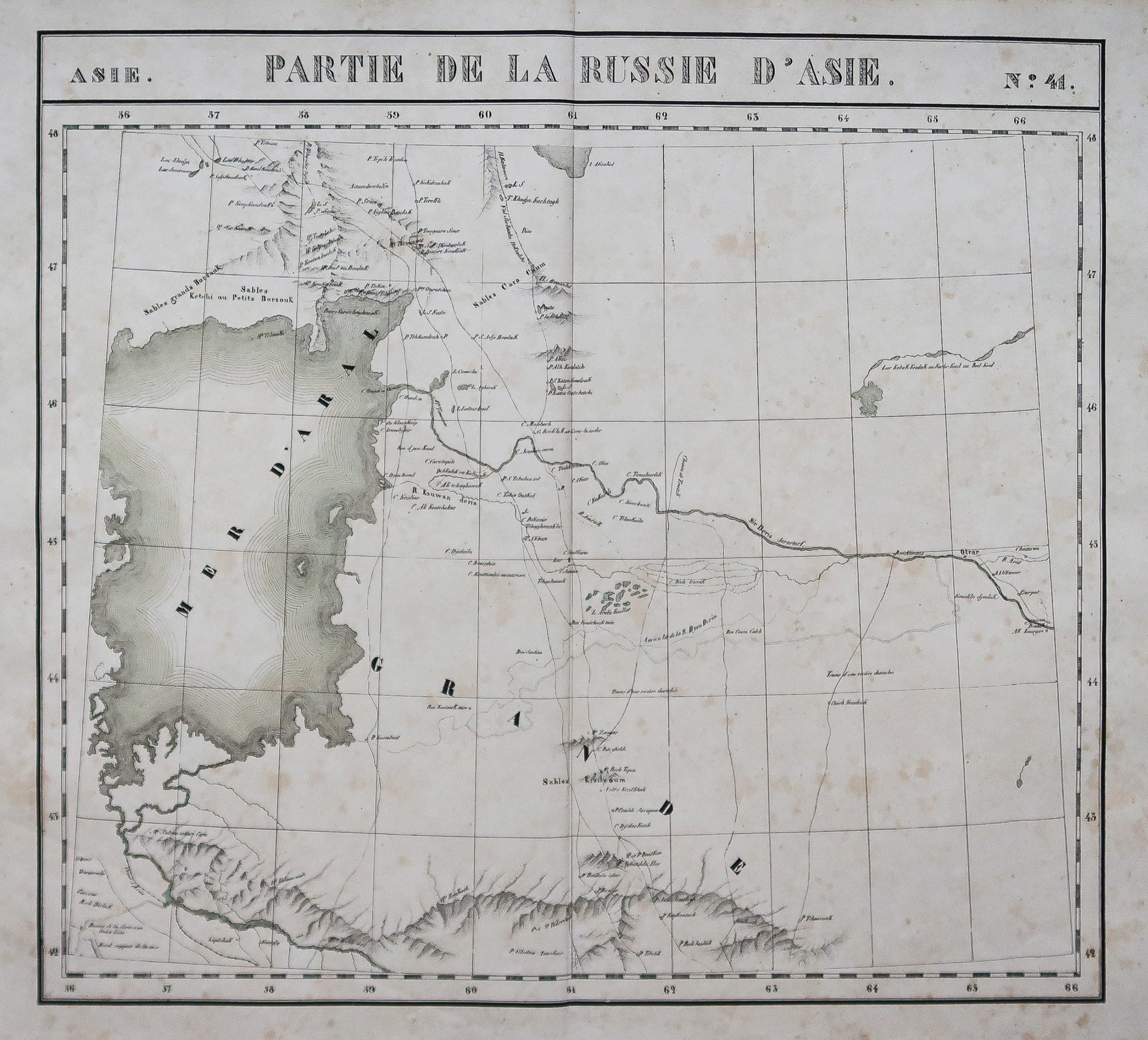 Carte ancienne du kazakhstan - Ouzbékistan