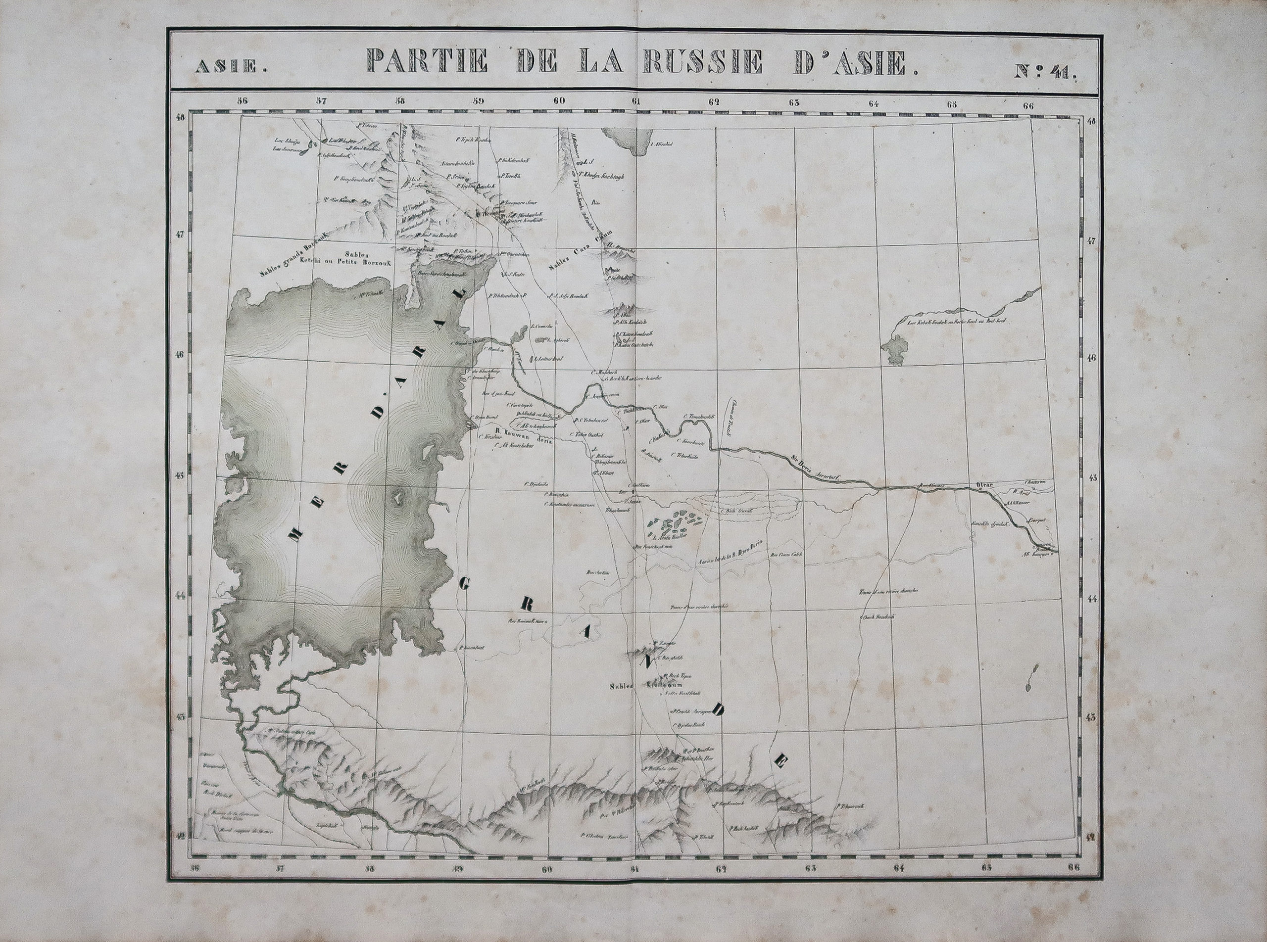 Carte ancienne du kazakhstan - Ouzbékistan