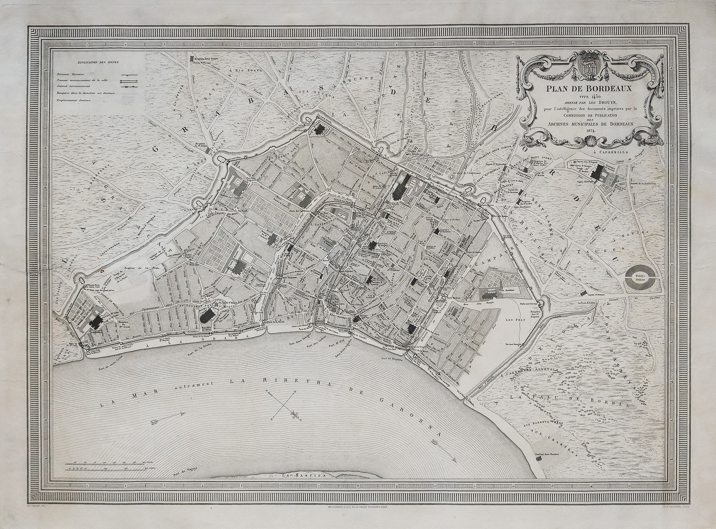 Plan ancien de Bordeaux