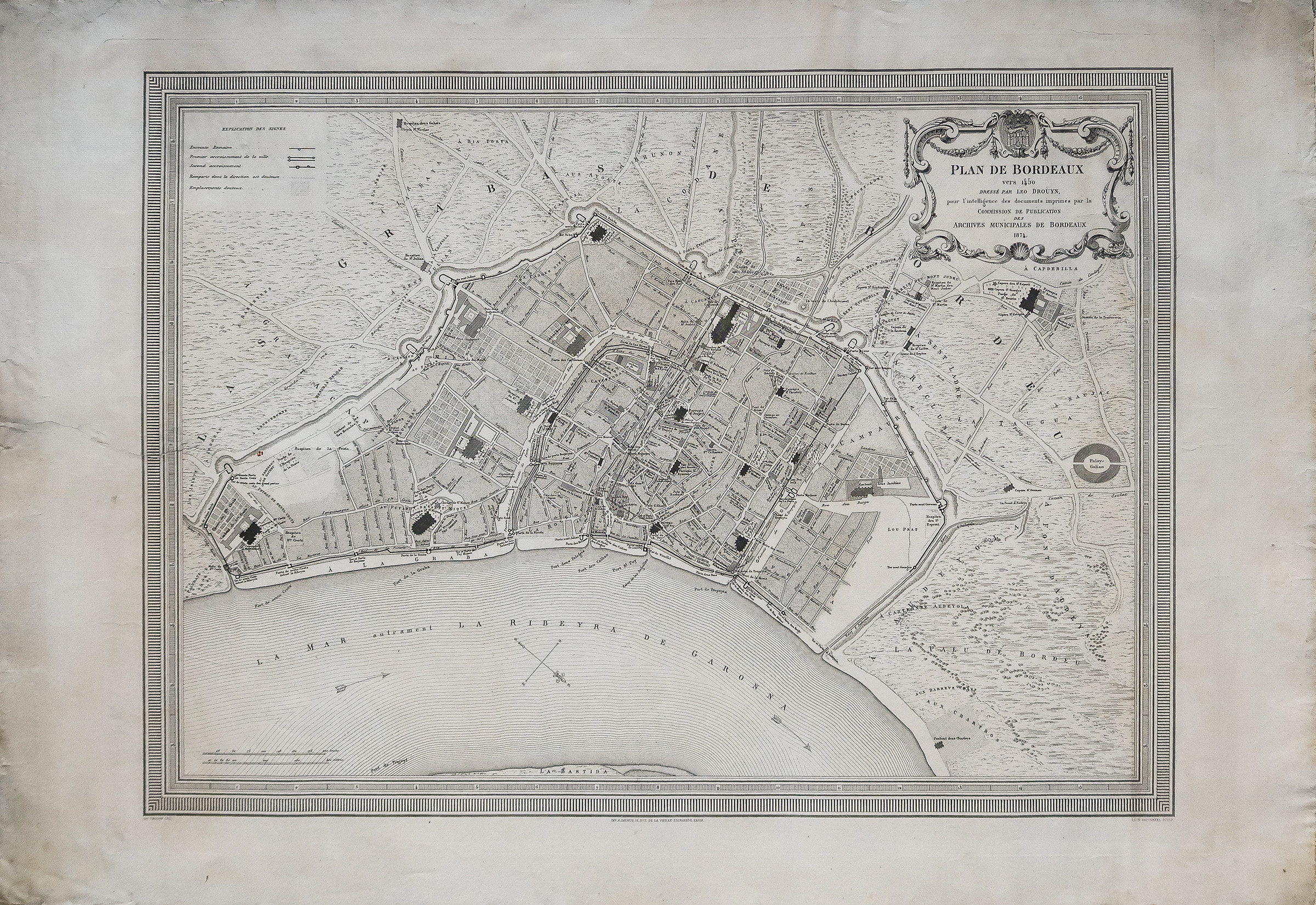 Plan ancien de Bordeaux