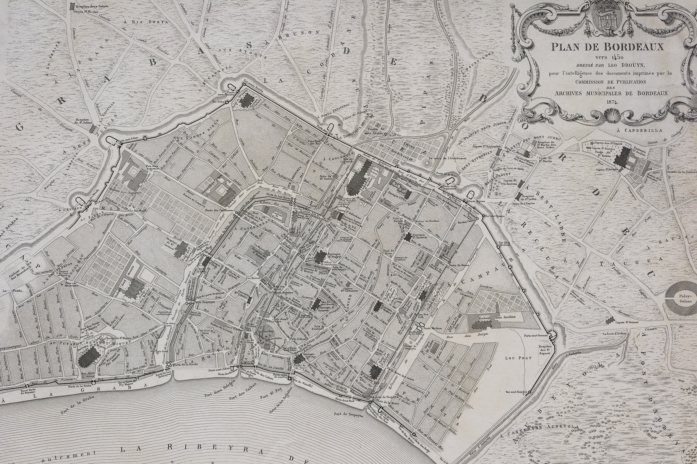 Plan ancien de Bordeaux
