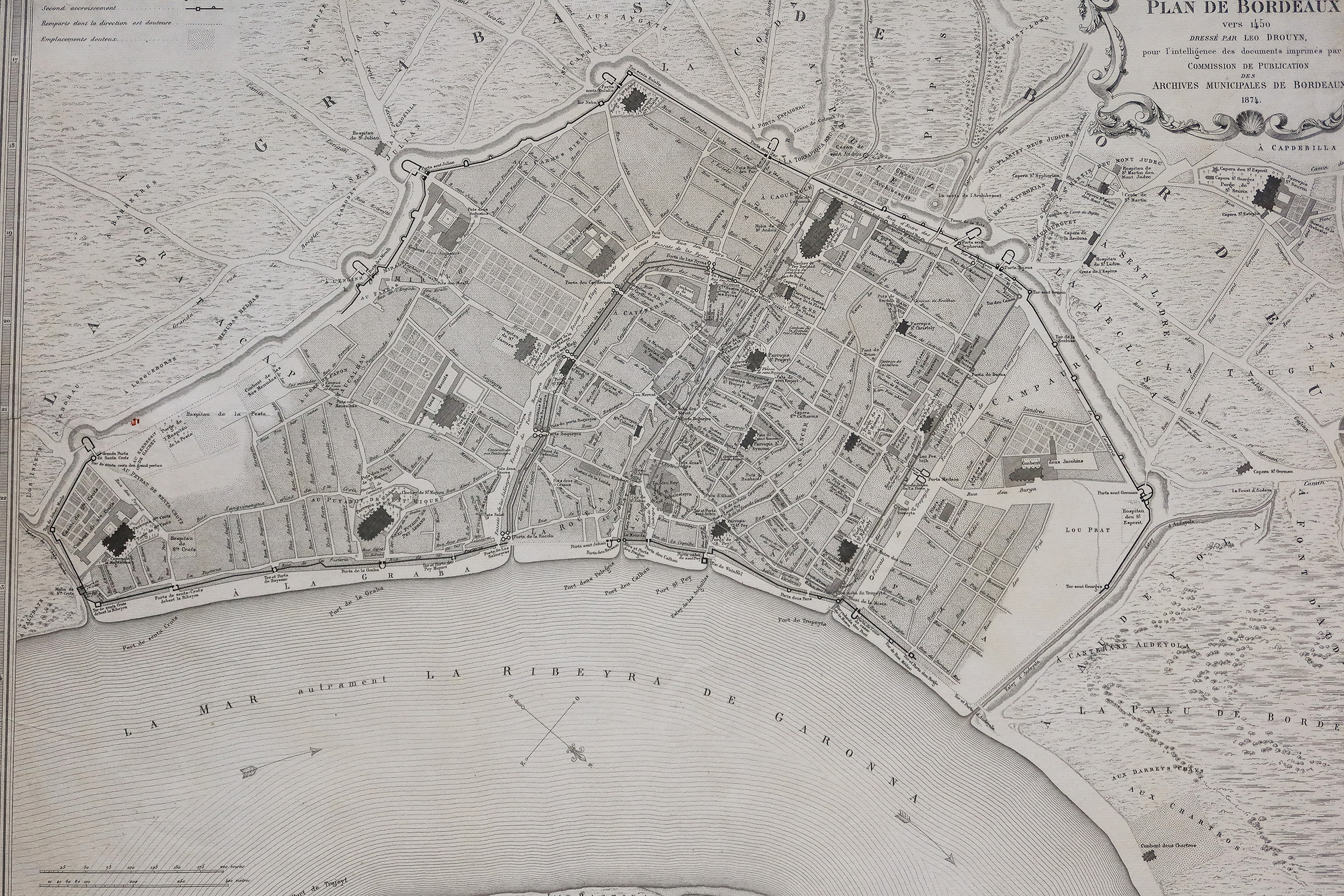 Plan ancien de Bordeaux