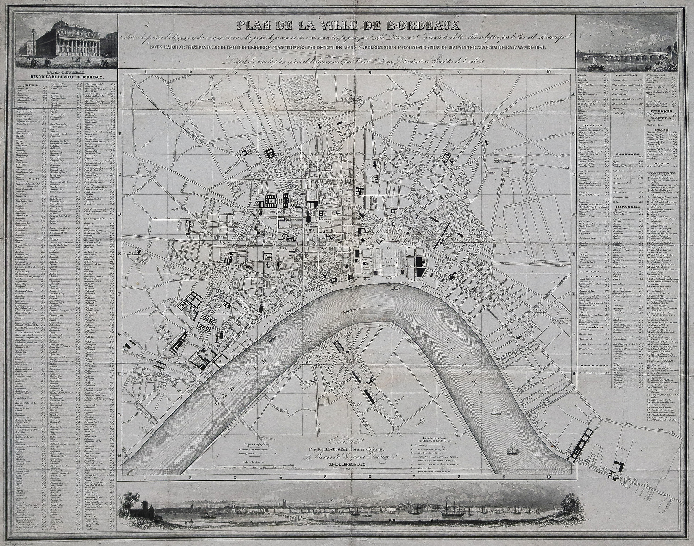 Plan ancien de Bordeaux
