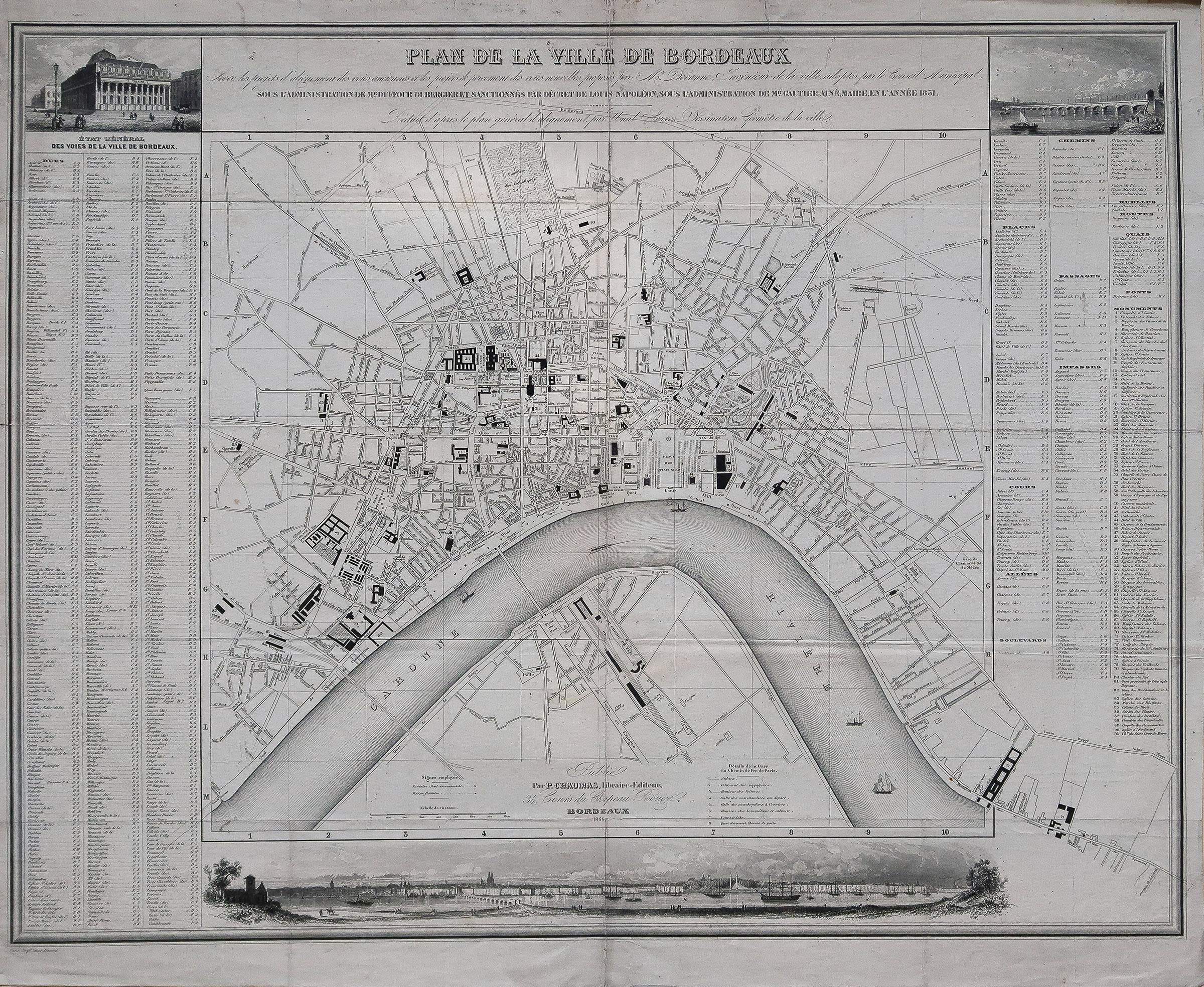 Plan ancien de Bordeaux