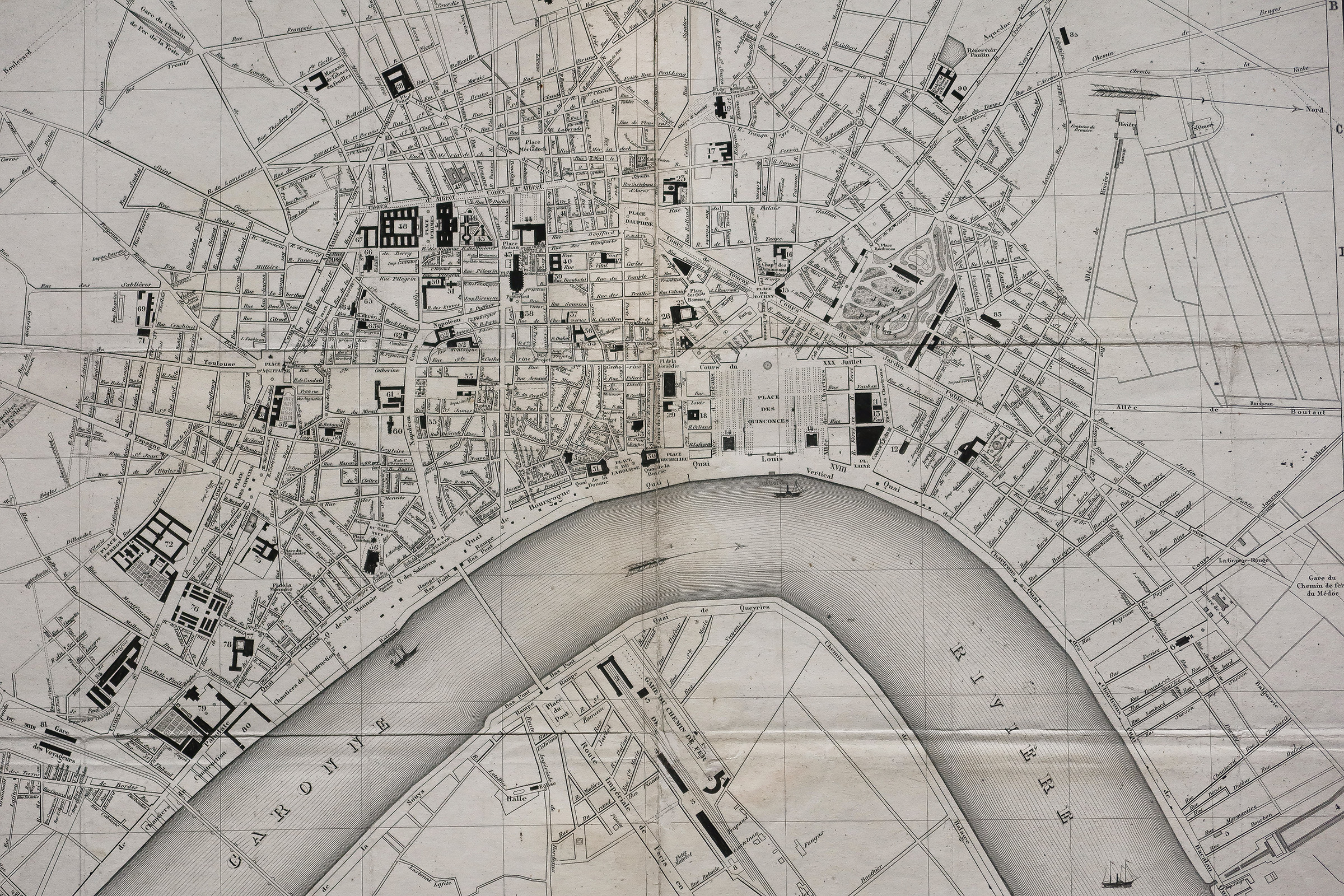 Plan ancien de Bordeaux