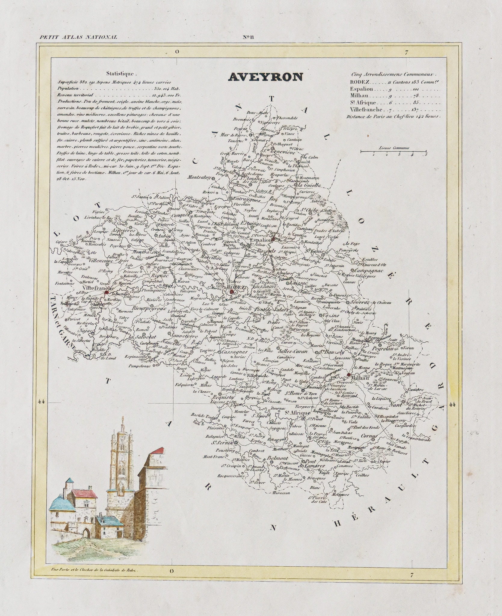 Carte ancienne de l'Aveyron