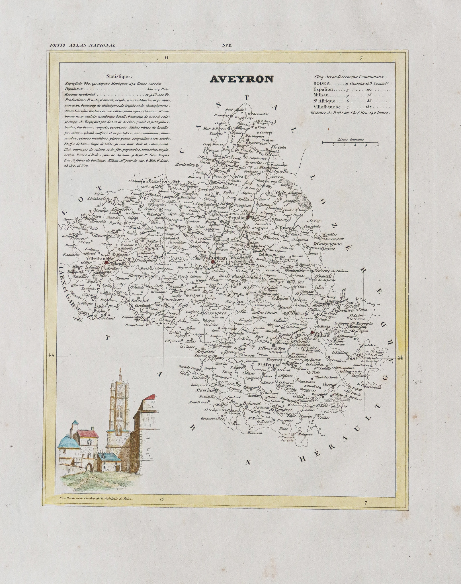 Carte ancienne de l'Aveyron