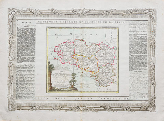 Carte géographique ancienne de la Bretagne