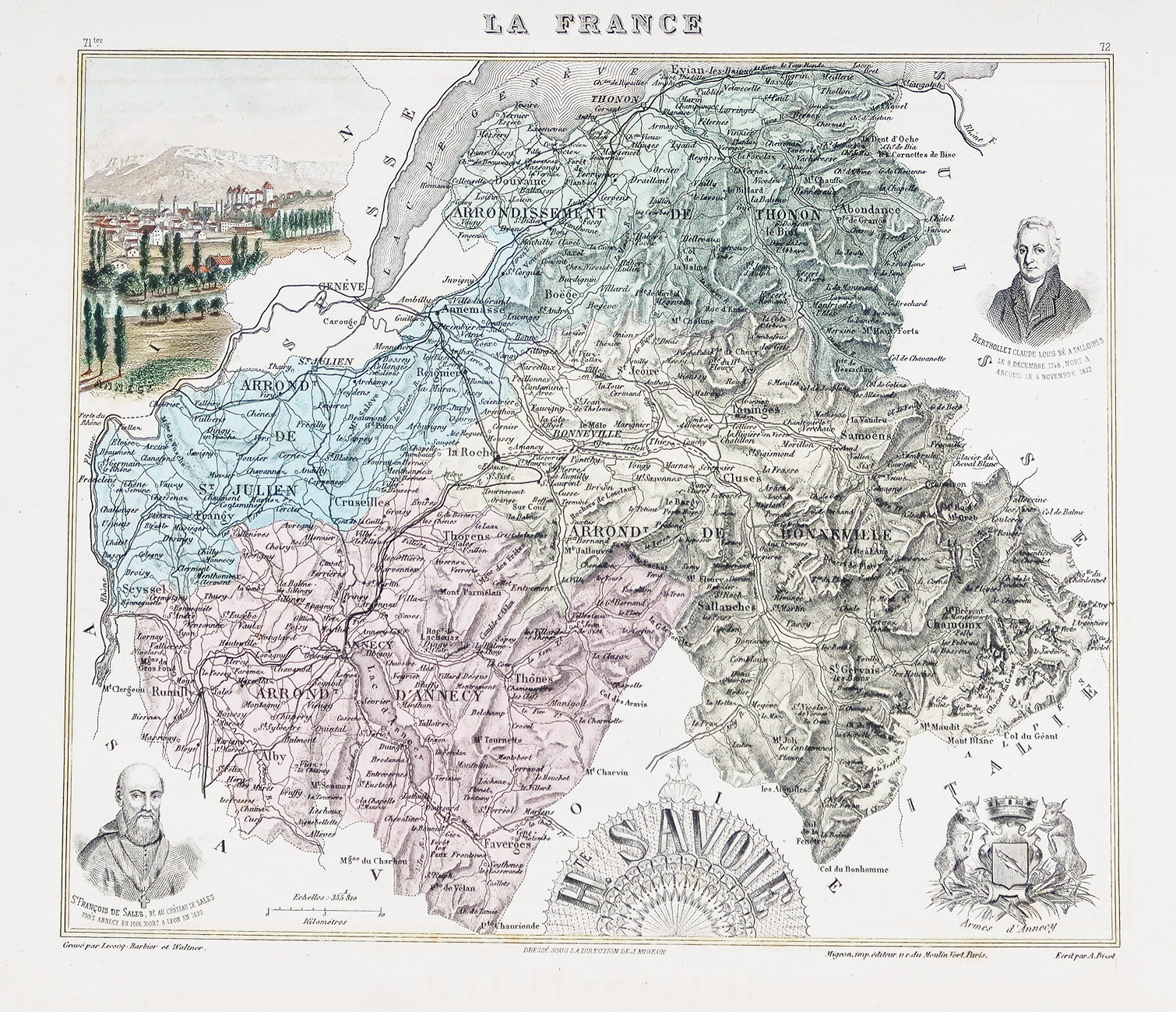 Carte ancienne de la Haute Savoie