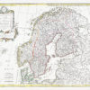 Carte ancienne du Danemark - Suède - Norvège