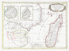 Carte ancienne de Madagascar - Réunion - Maurice